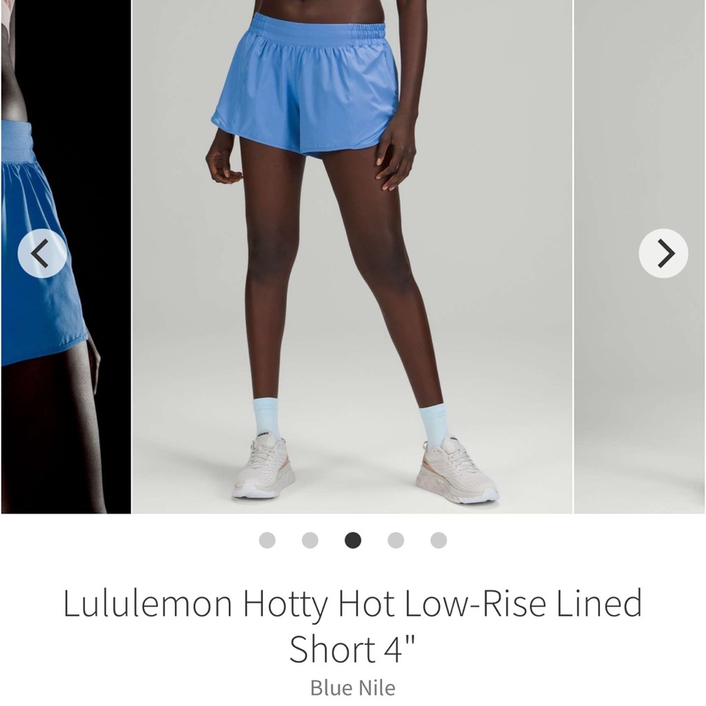 Lululemon Hotty Hot Short II Long 4” LR Blue Nile Sz 6 Rare